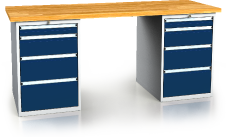 Workbenches alcera PROFI - board - container - container 880 x 2000 x 700